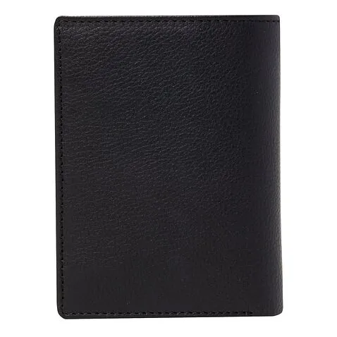 Card holder with flap Button Black