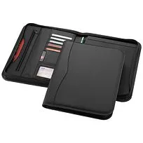 Папка Ebony A4 на молнии - сплошной черный