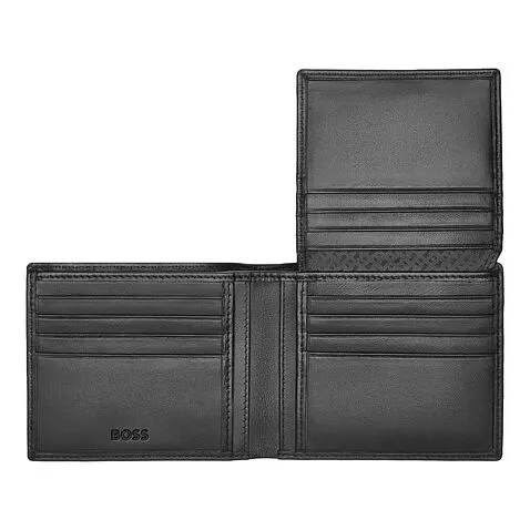 Card wallet with flap Classic Smooth Black