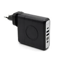 Внешний аккумулятор Gemini с беспроводной зарядкой и сетевым адаптером, 10000 mAh, черный