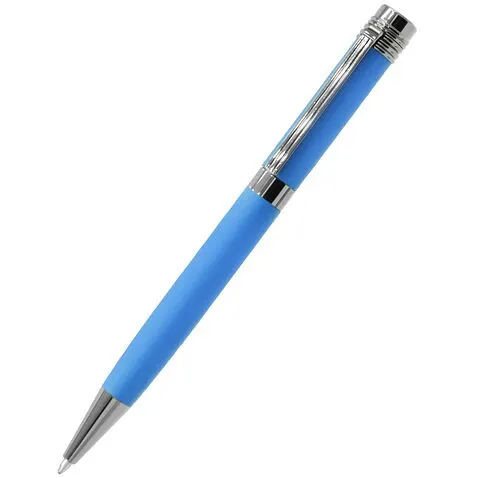 Ручка Senator в коробке Cradle белой с позолотой, синяя