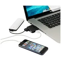 USB хаб Gaia с 4 портами - сплошной черный