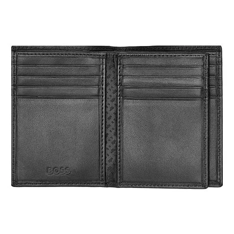 Card holder with flap Classic Smooth Black