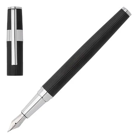 Перьевая авторучка Gear Pinstripe Black / Chrome