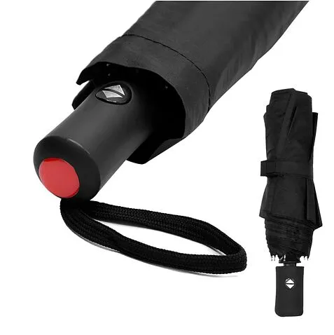 Автоматический противоштормовой зонт Vortex To Go, чёрный/красный