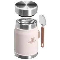 Банка для еды объемом 400 мл с ложкой-вилкой Stanley Legendary - Light pink