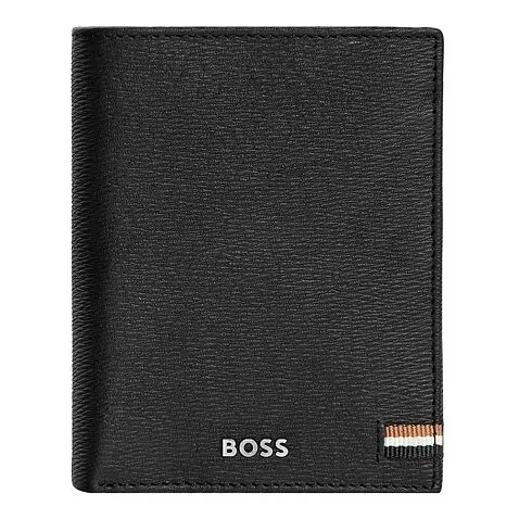Card holder with flap and money pocket Iconic Black